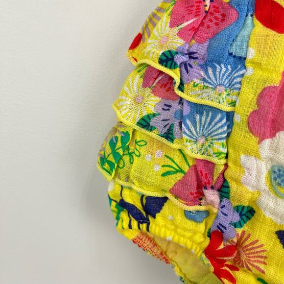 Angel Dear Yellow Floral Ruffle Sun Suit Romper 0-3 Months NWT - Picture 3 of 8